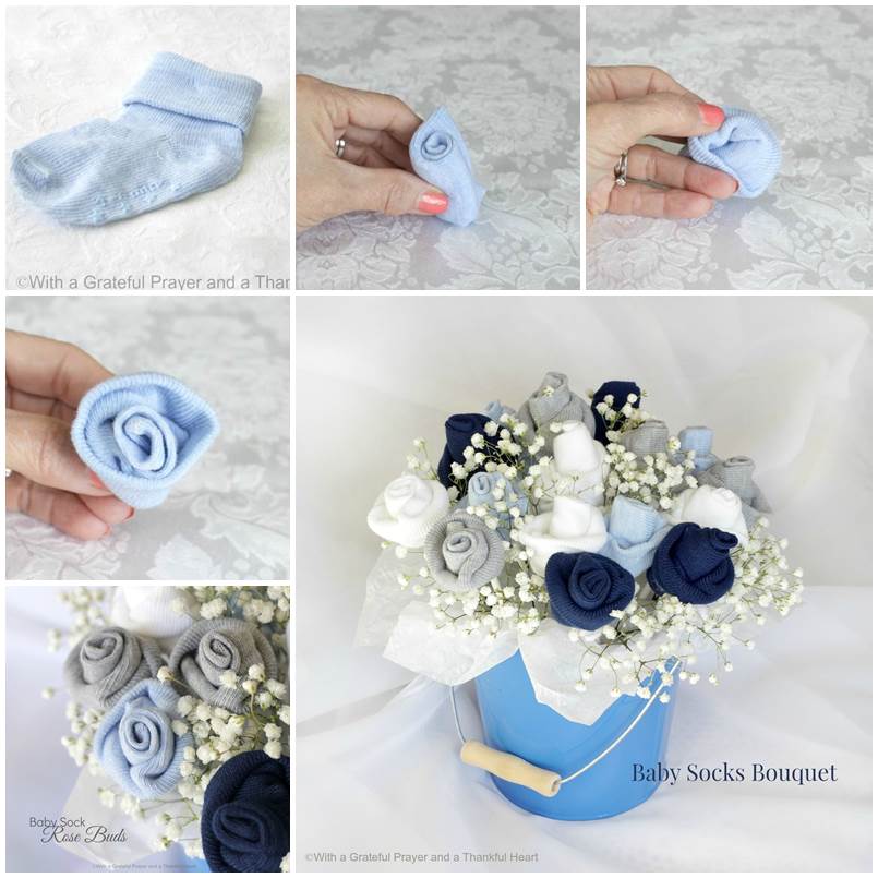 How to Make Baby Socks Flower Bouquet thumb
