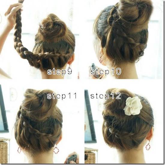 How to Make Beautiful French Braids Updo Hairstyle 4
