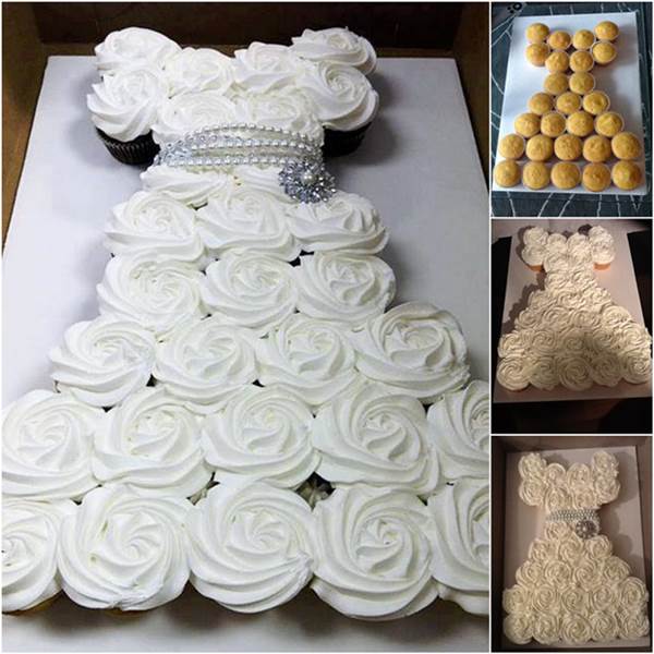 How to Make DIY Wedding Dress Cupcake Cake