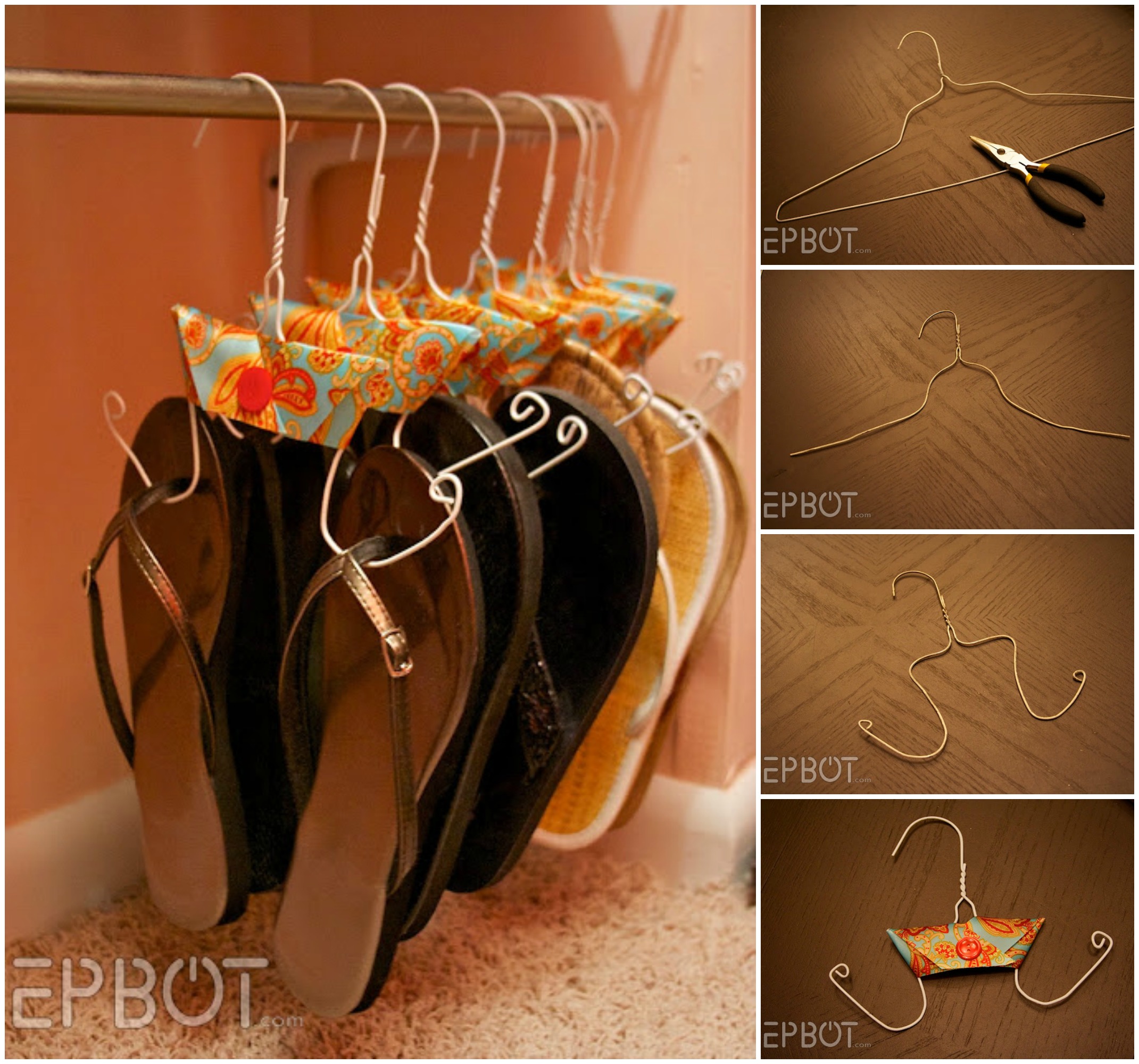 How to Make Flip Flops Hangers from Wire Coat Hangers