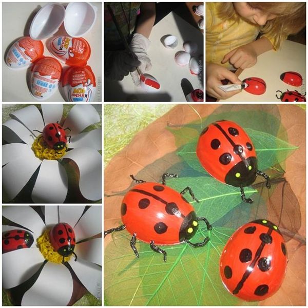 How to Make Painted Ladybug from Easter Egg