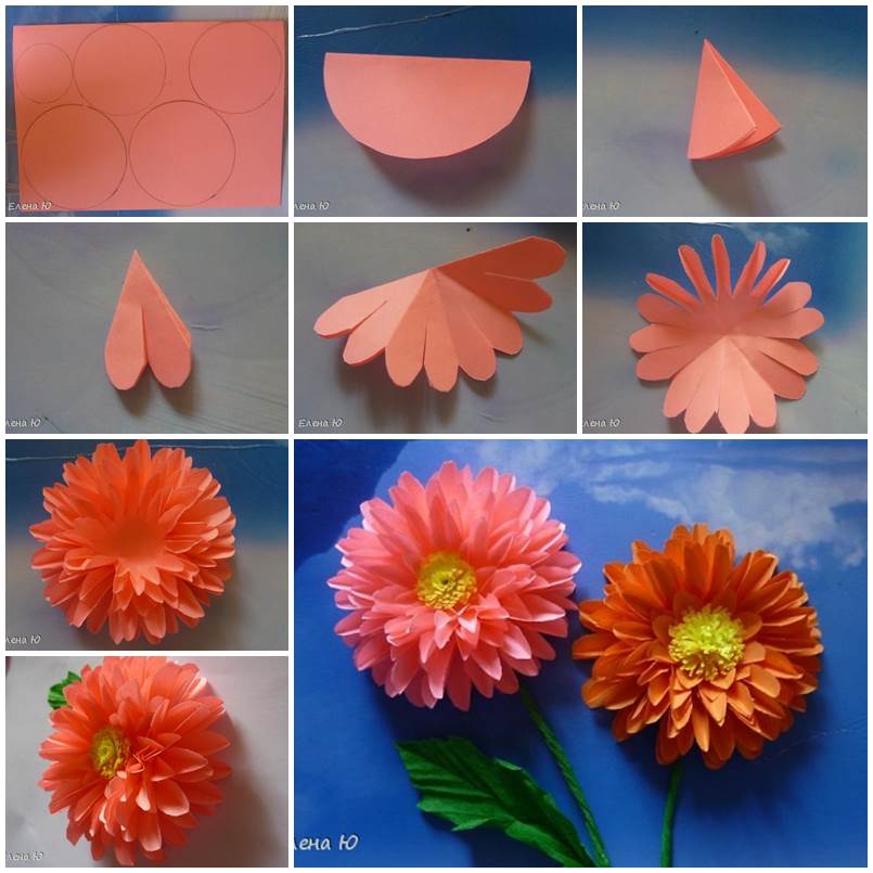 Creative Ideas DIY Easy Paper Dahlia Wreath