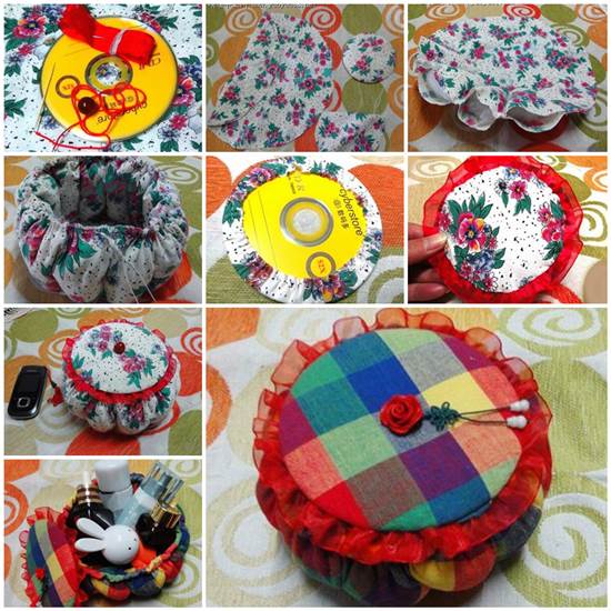 How to Make a Pretty Storage Basket with Old CDs