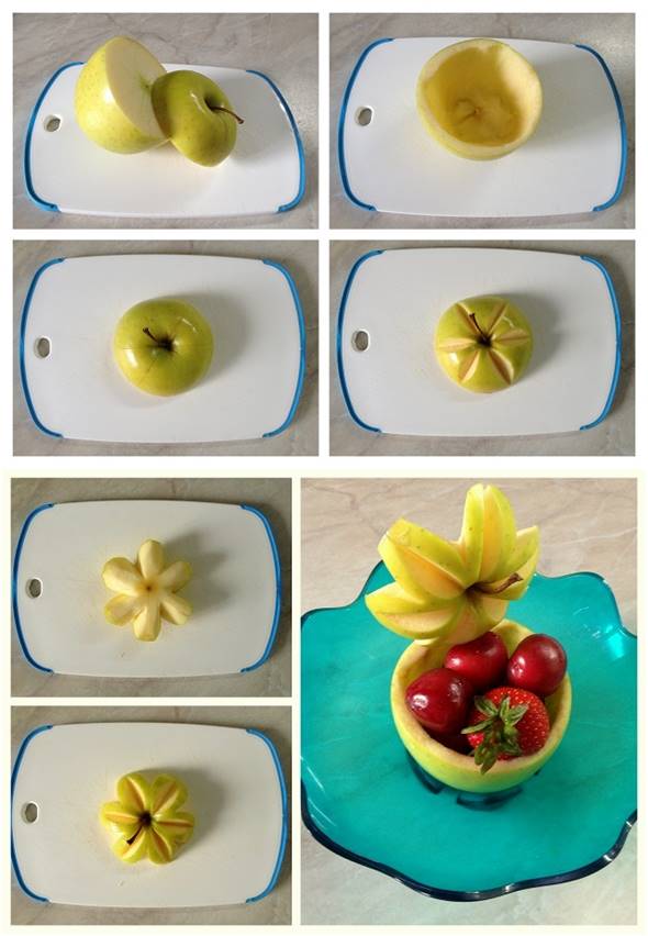 10 Creative DIY Fruit Art --> Apple Fruit Bowl