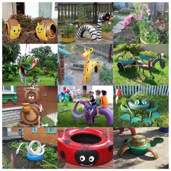 40+ Creative DIY Ideas to Repurpose Old Tire into Animal Shaped Garden Decor