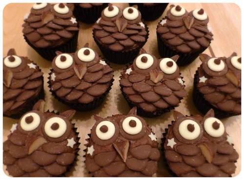 Creative Chocolate Button Cakes DIY Ideas - Chocolate Owl Cupcakes