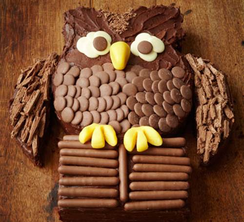 Creative Chocolate Button Cakes DIY Ideas - Chocolate Owl Cake
