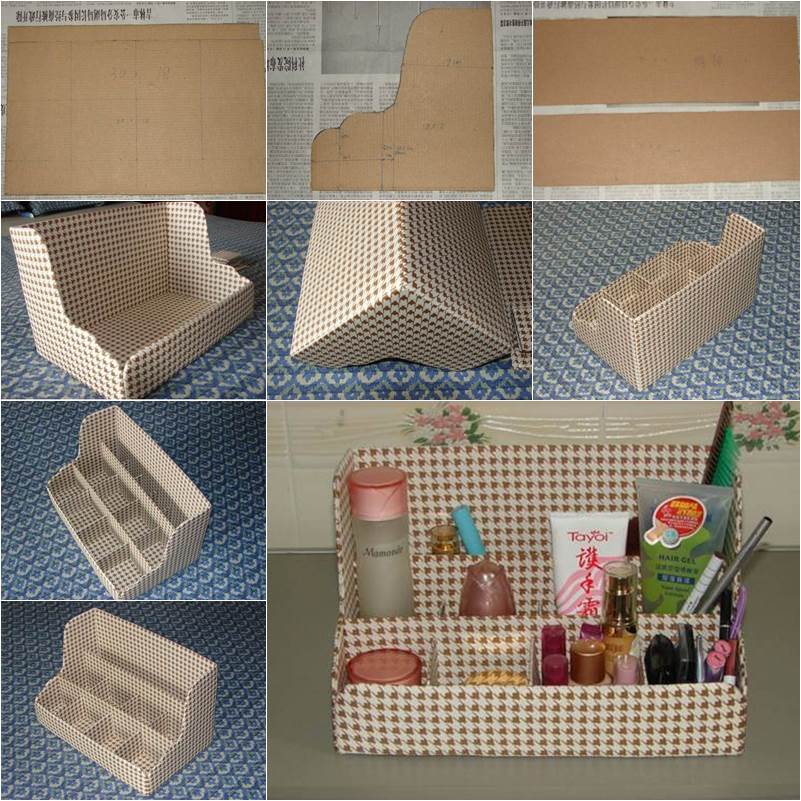 How to make Simple & Easy Painting Colour Box from cardboard - Desktop  Organizer [Tutorial]. 