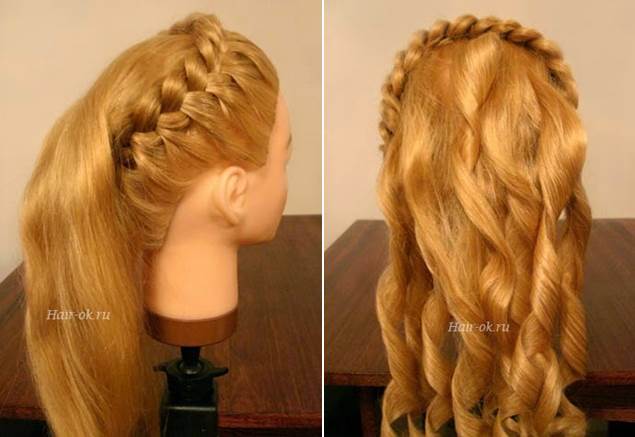 Elegant Hairstyle With Braids and Curls 3