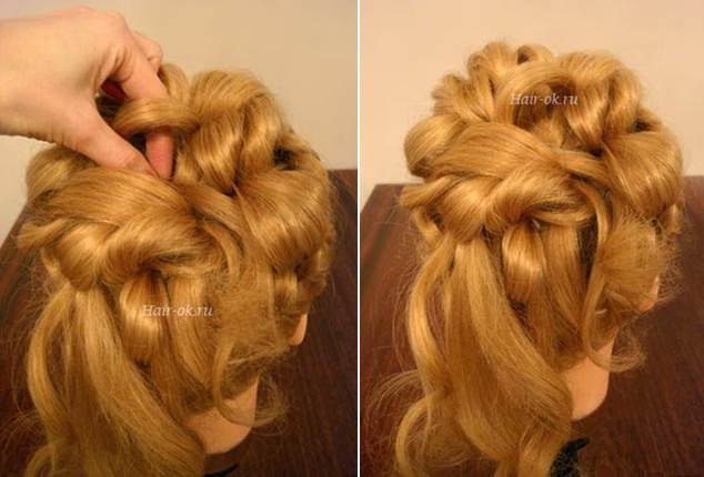 Elegant Hairstyle With Braids and Curls 5