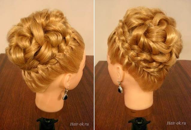 Elegant Hairstyle With Braids and Curls 6