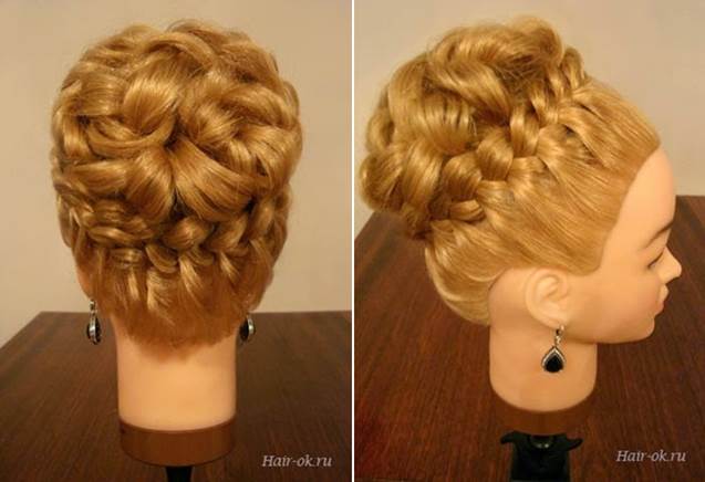 Elegant Hairstyle With Braids and Curls 7