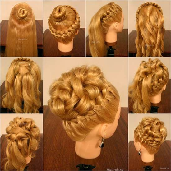 Elegant Hairstyle With Braids and Curls