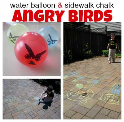 35+ Fun Activities for Kids to Do This Summer --> Angry Birds Inspired Water Balloon Game