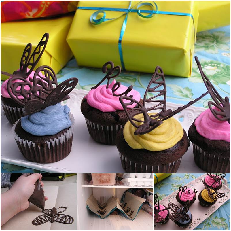 How To Make Chocolate Butterfly Cupcake Decorations DIY Tutorial