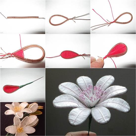 How to DIY Beautiful Flowers from Wire and Thread