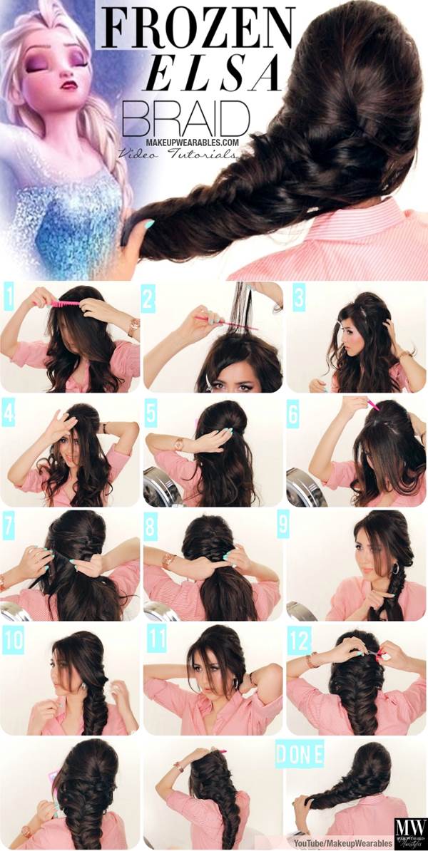How to DIY Disney Frozen Elsas Braid Hairstyle