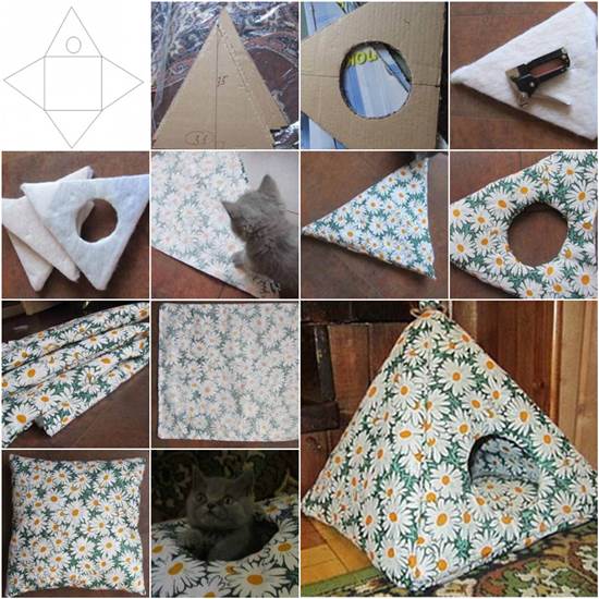 How to DIY Easy Cardboard Cat Tent