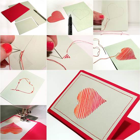 How to DIY Embroidered Heart Greeting Card