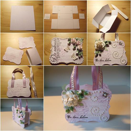 How to DIY Handbag Style Paper Gift Basket