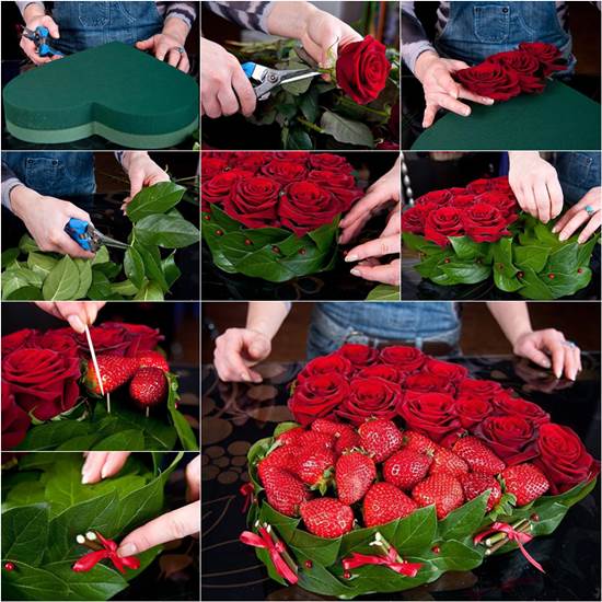 How to DIY Heart of Roses and Strawberries