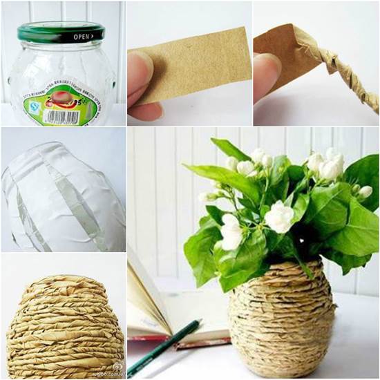 How to DIY Kraft Paper Decorated Flower Vase
