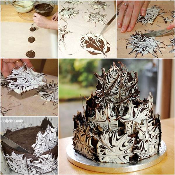 How to DIY Marble Effect Chocolate Cake