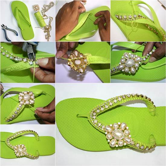 How to DIY Nice Decorated Flip Flops