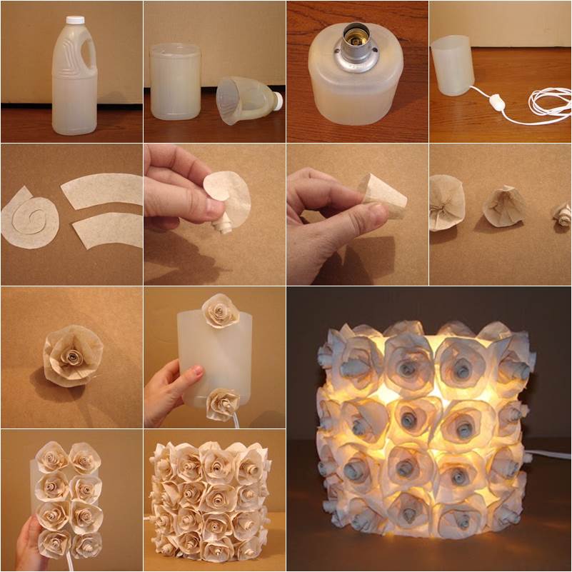 How to DIY Plastic Bottle Rose Lamp