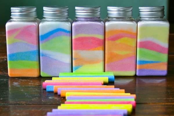 How to DIY Rainbow Colored Salt Art Jar 1