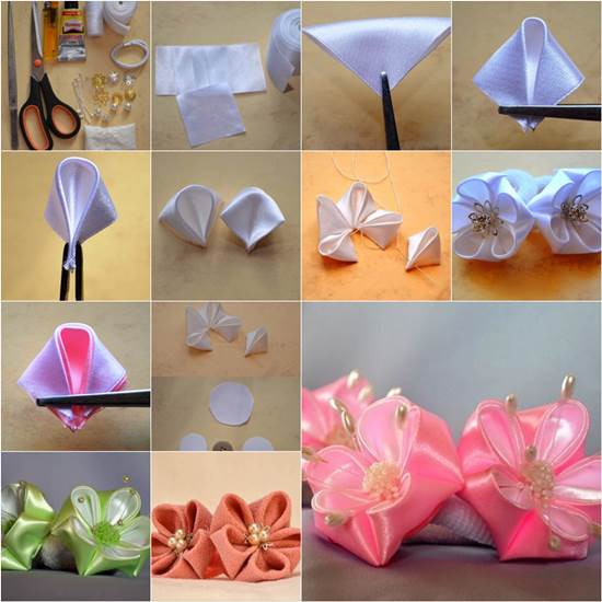 How to DIY Round Petals Ribbon Flower