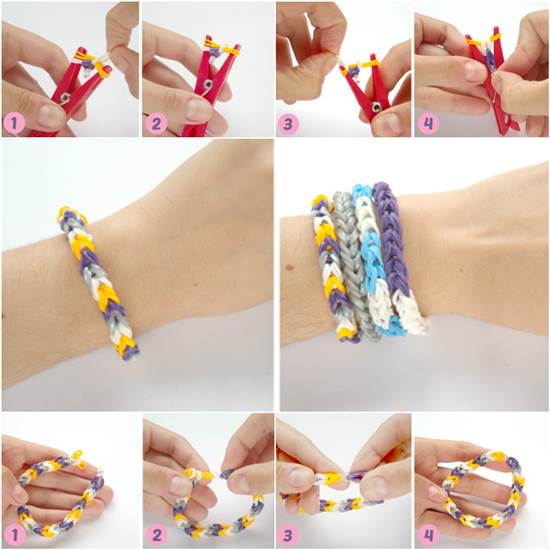 How to DIY Rubber Band Bracelet with a Clothespin