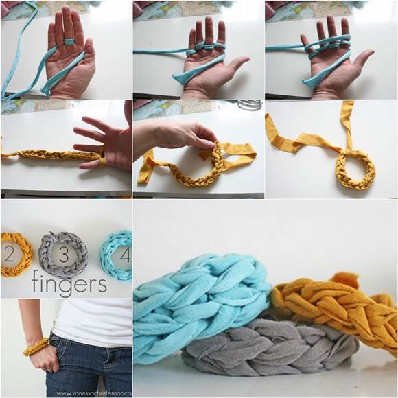 How to DIY Stylish Finger-Knitted Bracelet