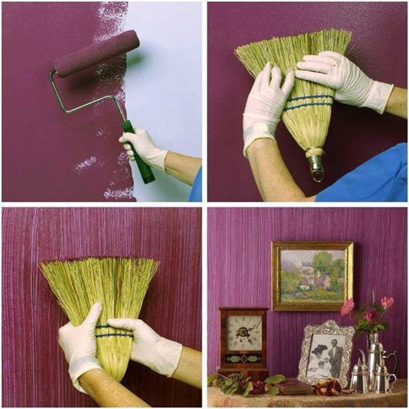 How to DIY Textured Painted Walls with a Grass Broom