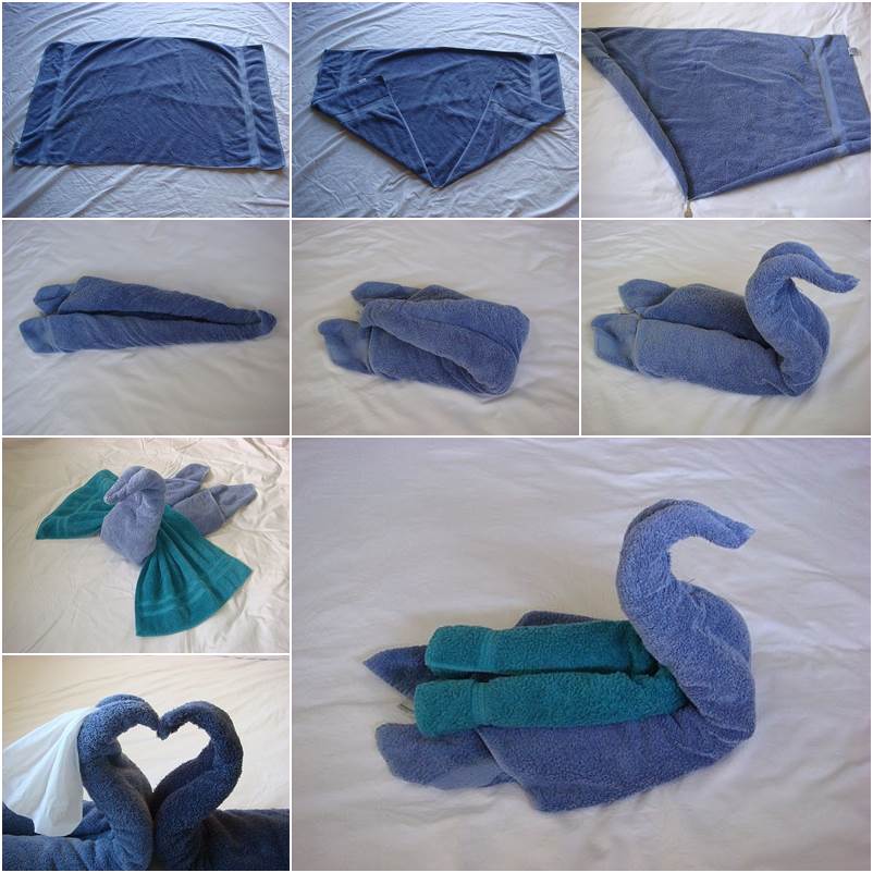 How to DIY Towel Swan