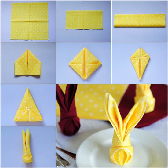 How to Fold Bunny Napkin DIY Tutorial