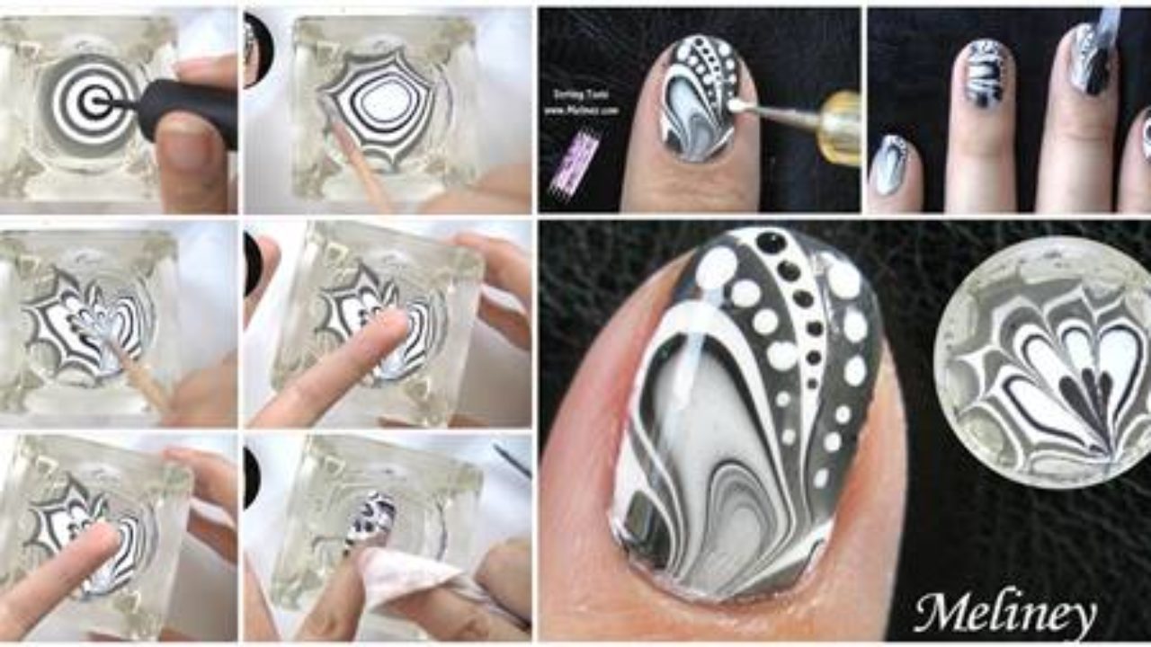 Crazy But Cute Water Marble Nail Art Straight From Instagram