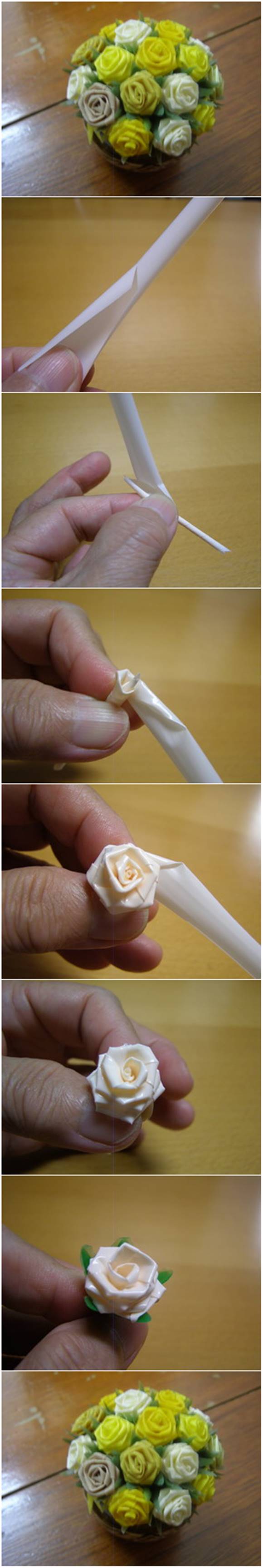 How to Make Beautiful Roses from Drinking Straws