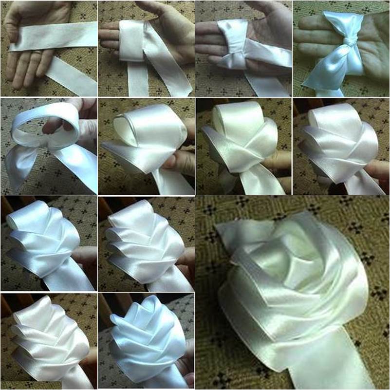 DIY handmade satin ribbon flowers  How to make a Satin Ribbon Petal Flower  