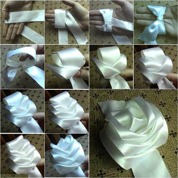 How to Make DIY Satin Ribbon Rose without Needle and Thread