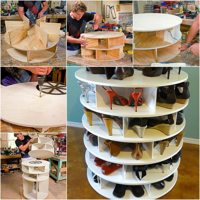 Mega Rotating Shoe Rack Plans - DIYTyler