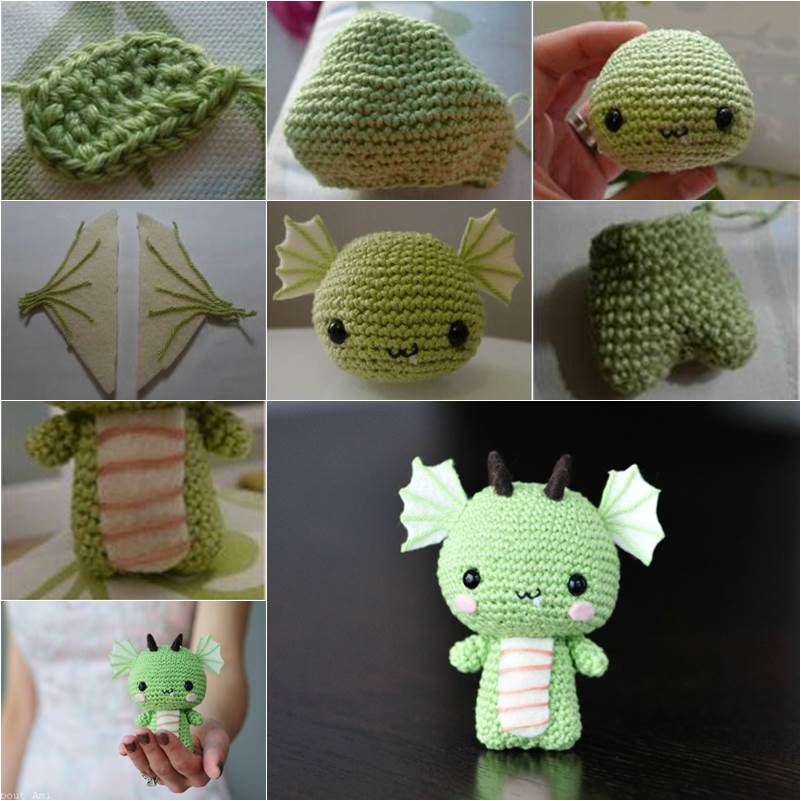 How To Make Easy Amigurumi Crochet Cute Diy Dragon Animals Adorable Owl ...