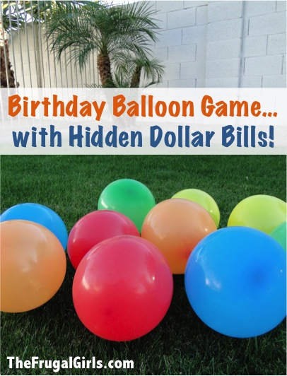 45+ Fun and Creative Ways to Use Balloons --> Birthday Balloon Game with Hidden Dollar Bills