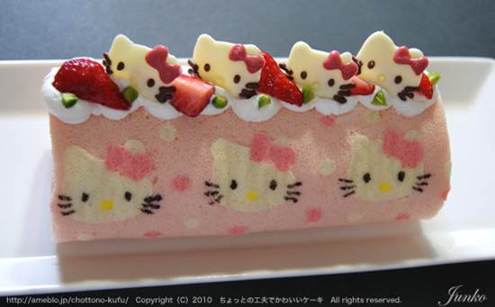How to DIY Cute Hello Kitty Swiss Roll