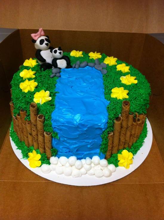 Creative Bamboo and Panda Cake