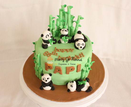 Panda in Bamboo Forest Cake