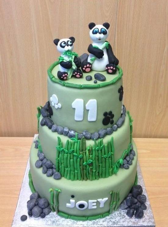 Creative Bamboo and Panda Cake