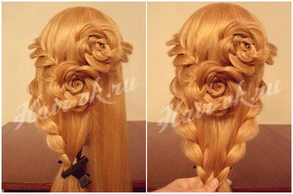 How To DIY Pretty Rose Braids Hairstyle 5