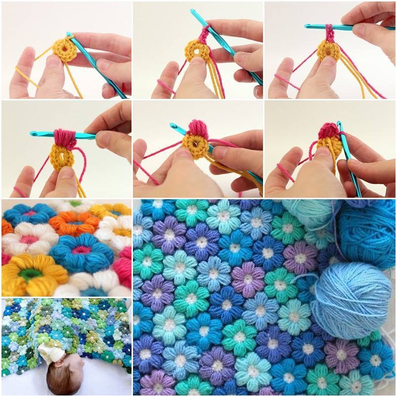 How to DIY 6 Petal Crochet Flower Baby Blanket