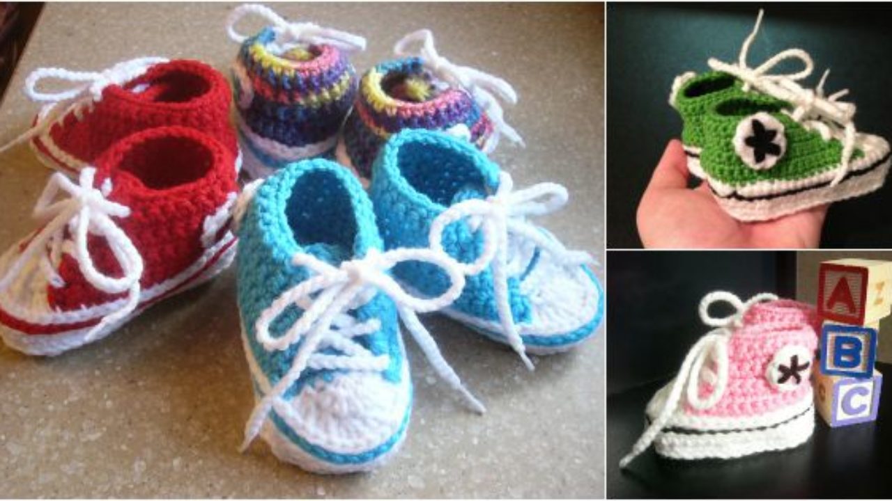 converse crochet baby booties